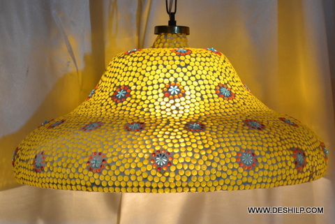 YELLOW COLOR GLASS WALL HANGING