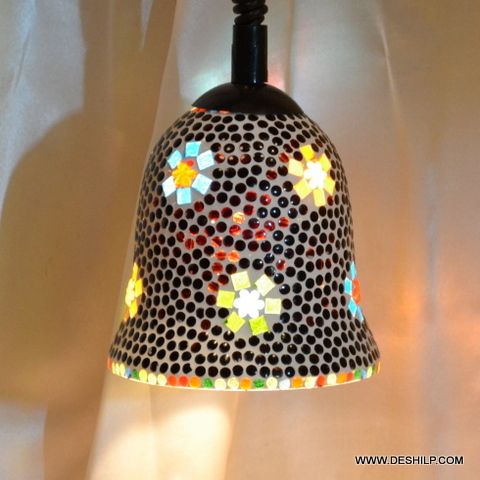 BLACK MOSAIC WALL HANGING DECOR LAMP