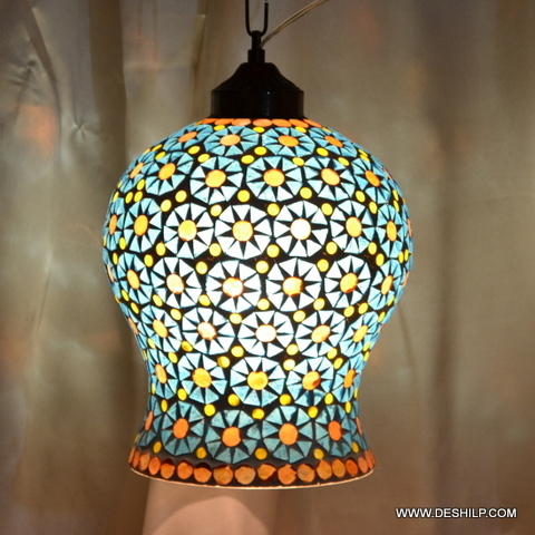 Beautiful Sky Blue Glass Decor Wall Hanging