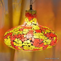 TWO COLOR MADE GLASS MOSAIC HANGING LAMP