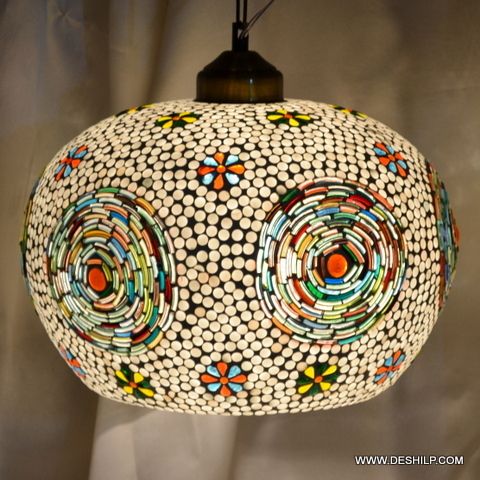 MULTI MOSAIC GLASS WALL HANGING LAMP