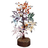 Natural Seven Chakra M-Seal Silver Wire Tree With Bird 500 Dana