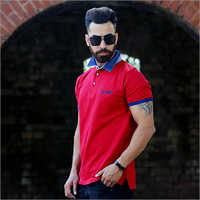 Men's Casual Designer T-shirt - 80% Cotton 20% Polyester, Sizes M-xxl, Colors: Red, Mauve, Black, Jade, White, Mustard, Navy, Short Sleeve, Polo Collar