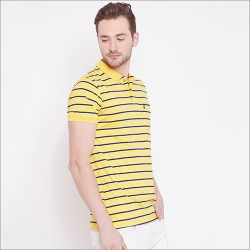 Mens Stripe Polo T-Shirt