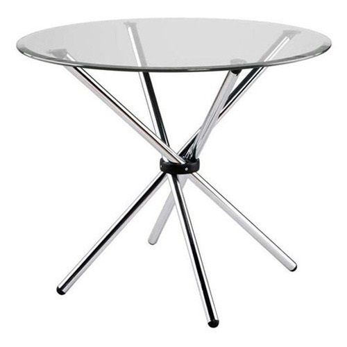 Round Stainless Steel Dining Table No Assembly Required