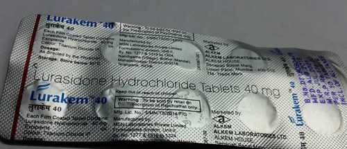 Lurasidone Hydrochloride Tablet - 40 MG, General Medicines for Mental/Mood Disorders, Store in Dry and Cool Place, Suitable for Adults