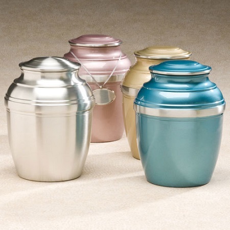 Set of Four Color Pewter Cremation Urn Silverado