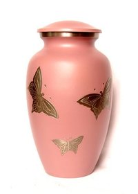 Hand Painted Dragonfly Memorial Metal Cremation Urn