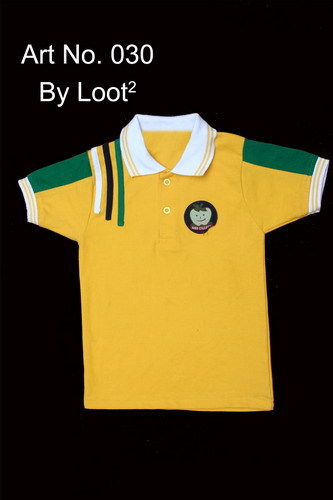 SCHOOL T-SHIRT - Cotton Blend 220-230 GSM, 40:60 PC Ratio | Anti UV, Cool Dry, No Fade, Non Toxic, Washable, Unisex, Suitable for High, Middle, and Primary Schools