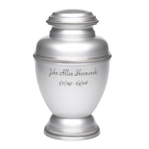 Triumph Metal Cremation Urn in Silver