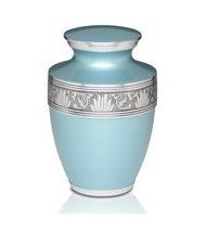 Savant Metal Cremation Urn in Teal Blue