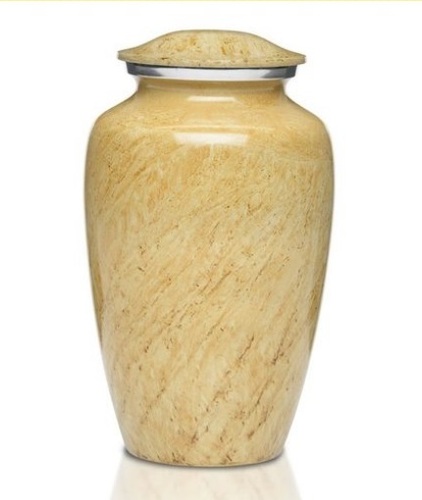 Artisan Ivory Metal Cremation Urn
