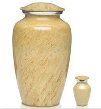 Artisan Ivory Metal Cremation Urn
