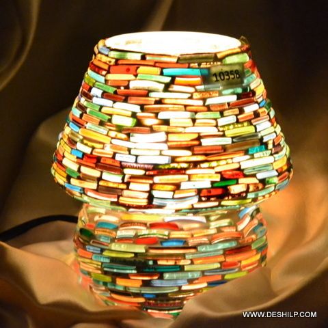 Bangle Mosaic Shape Glass Table Lamp