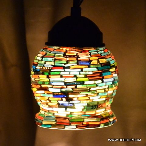 Multi Mosaic Glass Wall Hanging Lamp