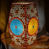 Antique-Style Mosaic Table Lamp For Night