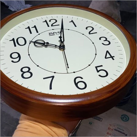 Wall Clocks - Natural Wooden Color, Round Dial 10x10x2 inches | Unisex Plastic Design