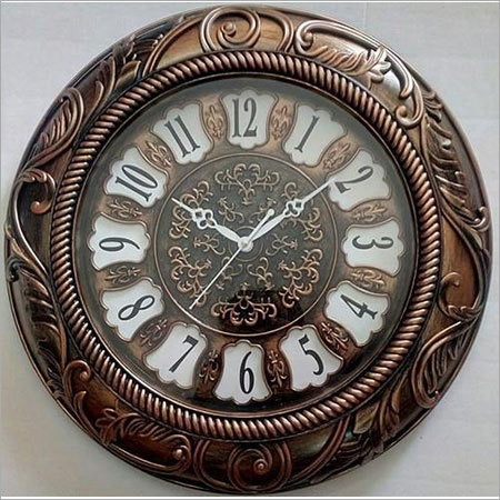 Antique Clock - Plastic, 16 Inch Round Design, Multi-Color Dial | Unisex Timepiece