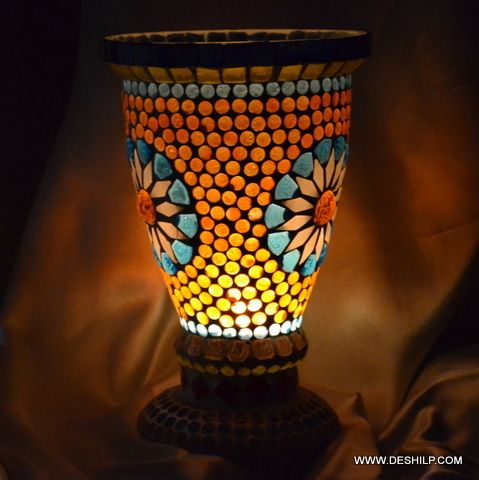 Yellow Mosaic Night Table Lamp