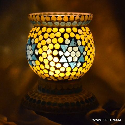 Unique Design Two Color Mosaic Table Lamp