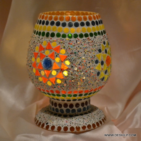 Glass Mosaic Candle Votive Holders