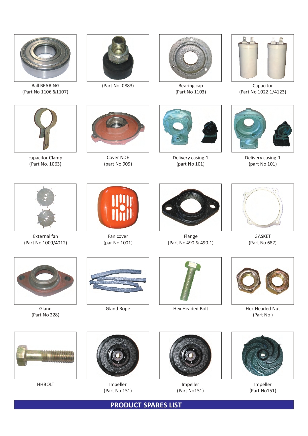 kirloskar pump monoblock spares