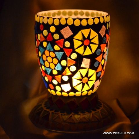Glass Mosaic Decor Candle Holder