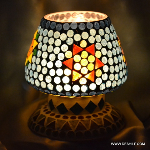 Modern Arts Lamp Shape Glass Candle Holder