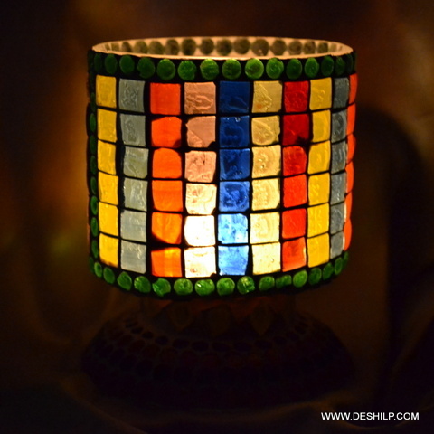 ROUND GLASS MULTI GLASS CANDLE HOLDER