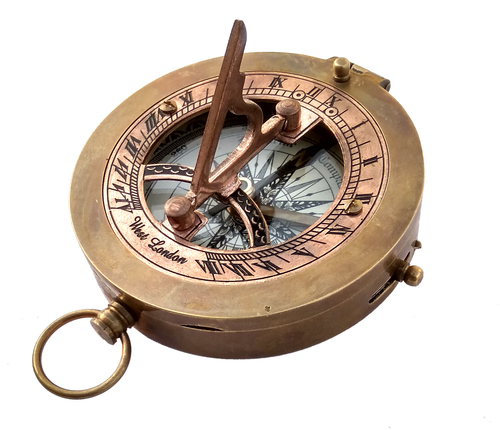 Brass sundial compass