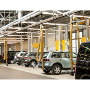 Straight Rail Exhaust Extraction System - Stainless Steel 5.8 to 29.0m Length Options | Manual Control Lower Energy Consumption Yellow Finish