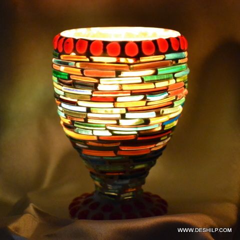 CUP SHAPE MOSAIC CANDLE HOLDER