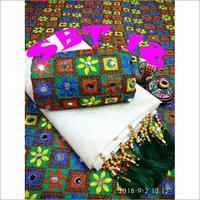 Mirror Work Cotton Sarees - Cotton Silk, 5.5 Mtr Length, 0.8 Mtr Blouse, Multicolor, Embroidered Pattern | Suitable For Rainy, Spring, Summer, Winter Seasons