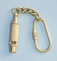 Golden Nautical Brass Whistle Necklace Chain