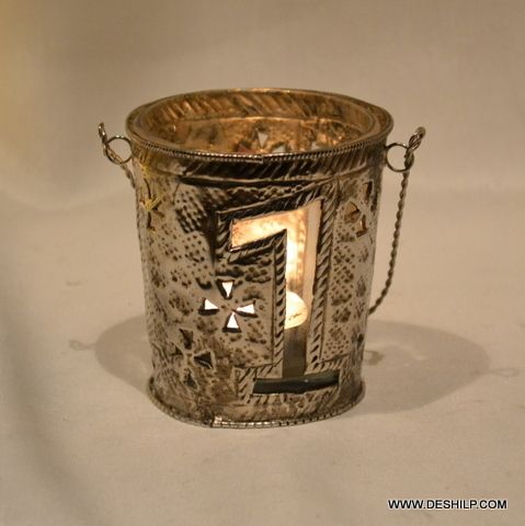 Bucket Shape Metal Candle Holder