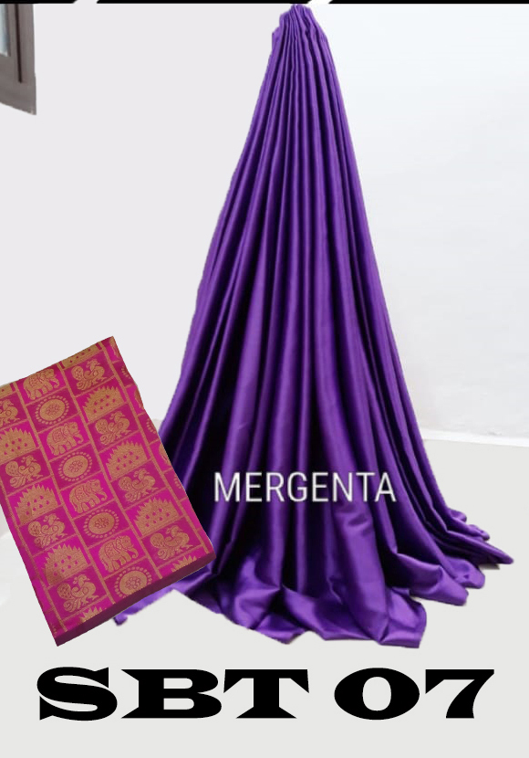 Women's Plain Satin Sareea