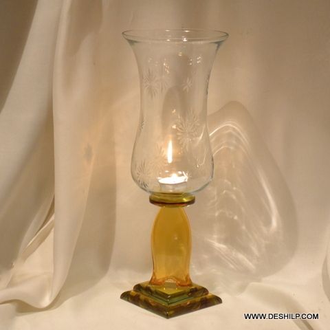 CANDLE HOLDER WITH GLASS PILLAR