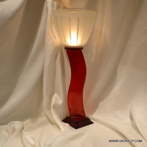 Glass Pillar Candle T Light Candle Holder