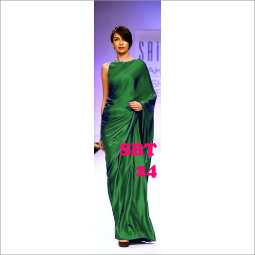 Multicolor Ladies Plain Satin Saree