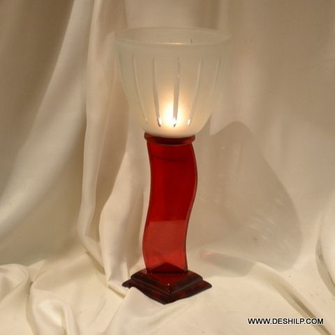 GLASS PILLAR CANDLE HOLDER