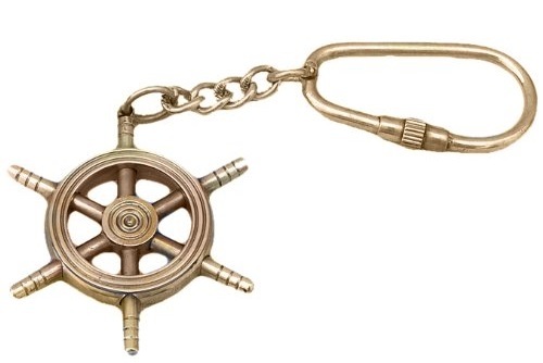 Copper Ship Wheel Key Chain 5