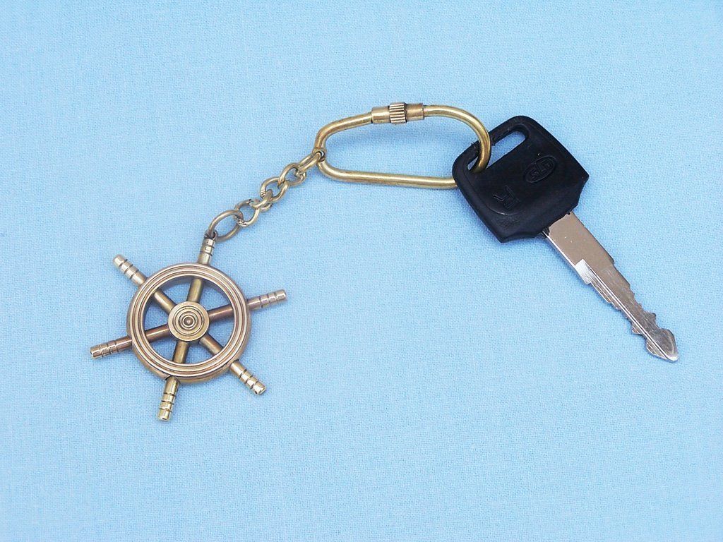 Copper Ship Wheel Key Chain 5