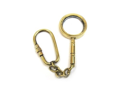 Marine Solid Brass Magnifying Glass Keychain