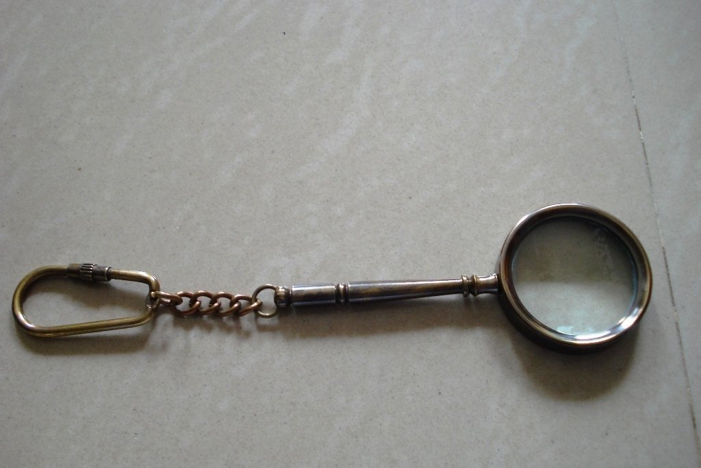 Marine Solid Brass Magnifying Glass Keychain