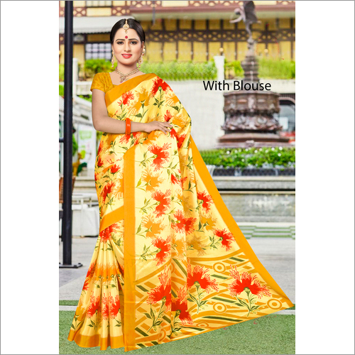 WOMEN'S PRINTED SILK SAREE
