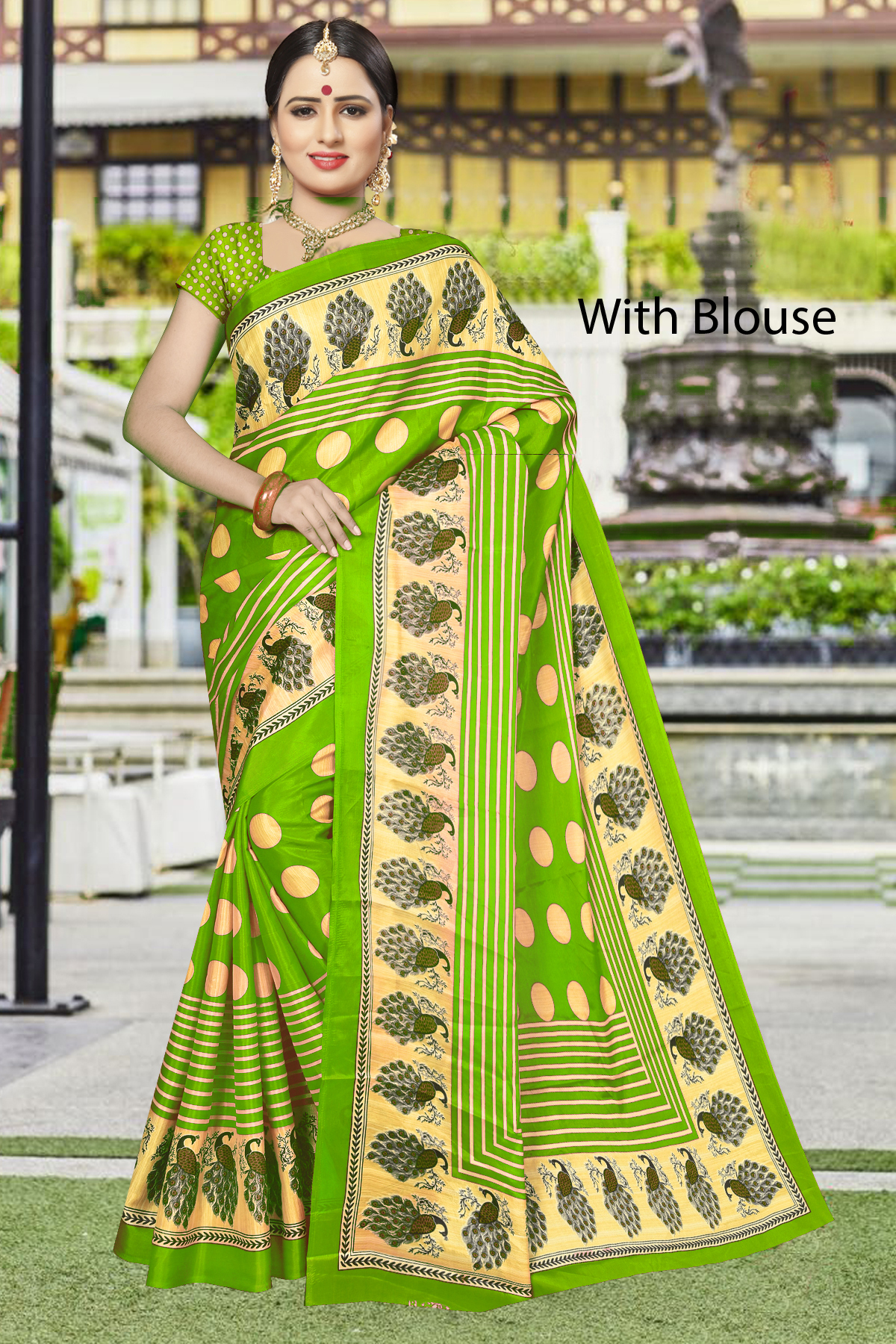 WOMEN'S PRINTED SILK SAREE