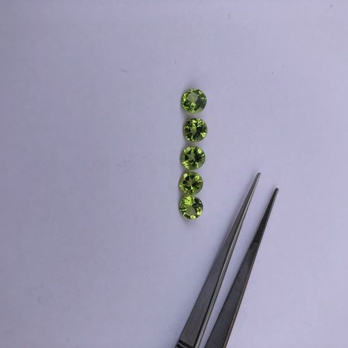 5mm Natural Peridot Faceted Round Gemstone