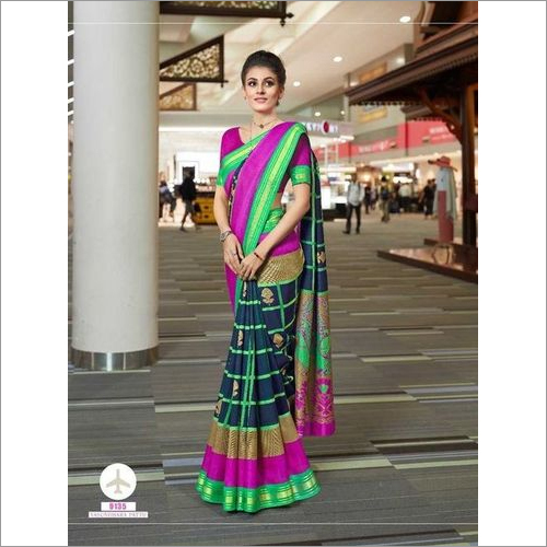 WOMEN'S PRINTED SILK SAREE