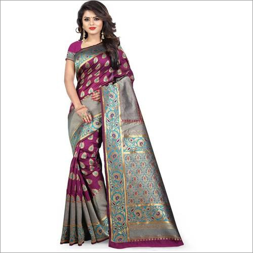 WOMEN'S JACQUARD WORK SILK SAREE
