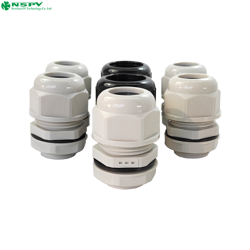 Conduit Cable Gland Types Plain Screwed Adaptor Nylon Flexible M20 Cable Gland 50Mm - Color: Black And Grey